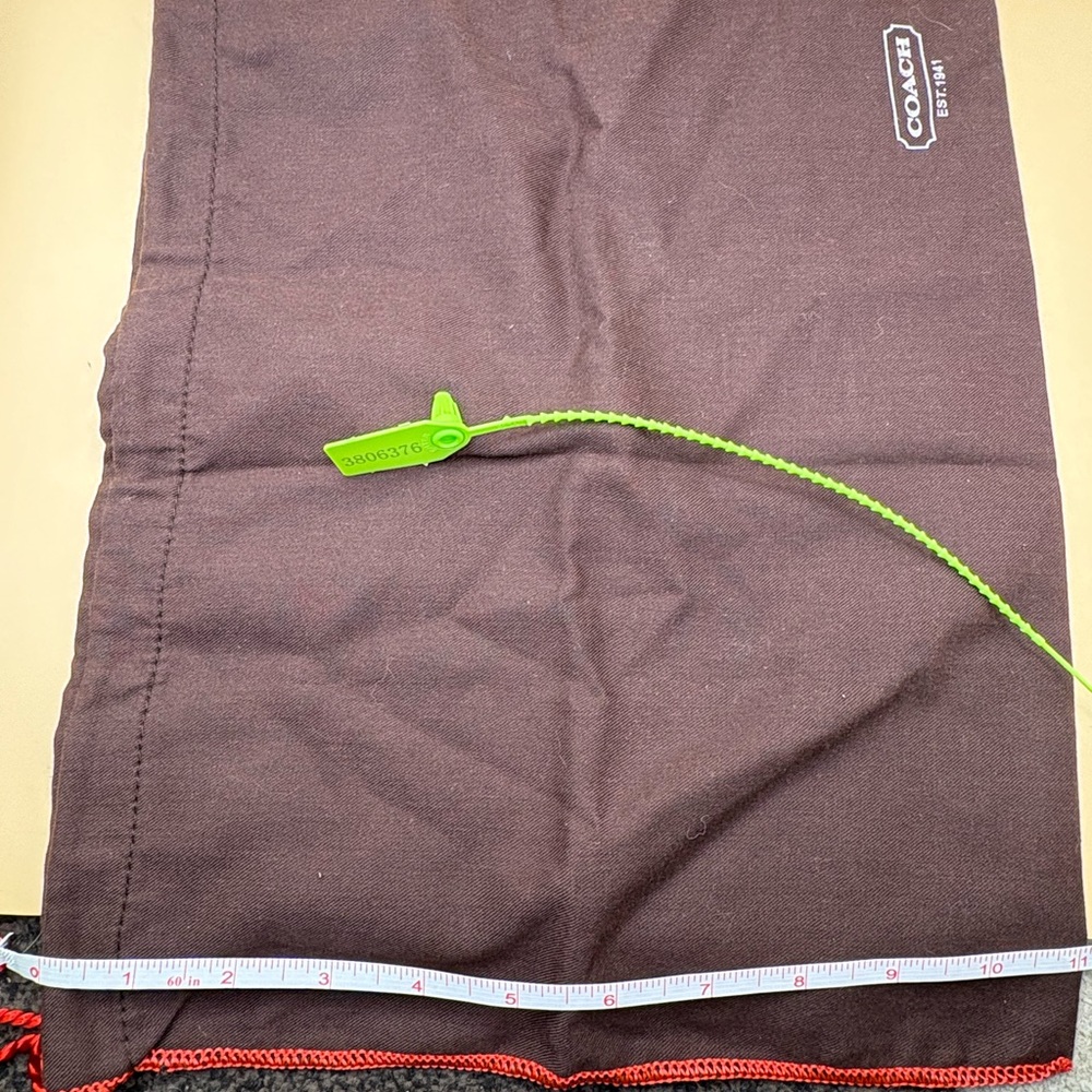 Coach Brown Leather dust Bag 11x13